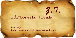 Záborszky Tivadar névjegykártya